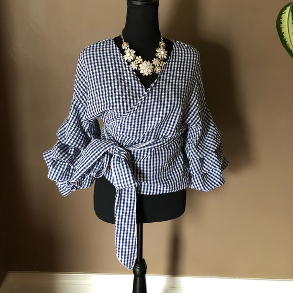 QED London Tops - QED London Cha Cha wrap Blouse